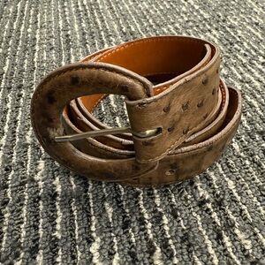 Lai Genuine Ostrich Belt Brown Size 33